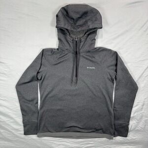 Columbia 1/4 Zip Hoodie Gray Heather Womens L Gorpcore Streetwear